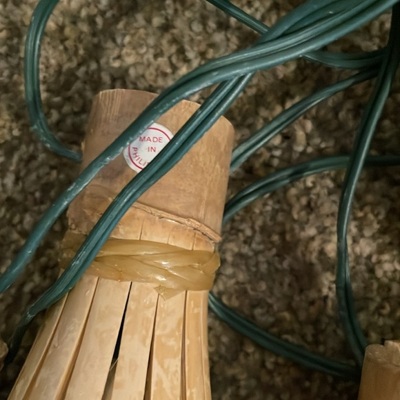 Vintage MCM Tiki Rattan Bamboo String Lights - Picture 3 of 5